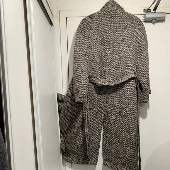 VINTAGE HARRY ROSEN DOUBLE BREAST TWEED TRENCH COATS SIZE M - Picture 8 of 16